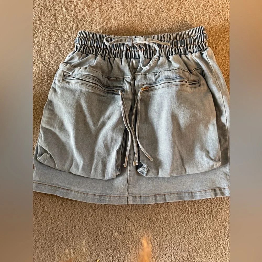 Aqua Denim Skirt